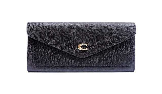 COACH コーチ ウィン ソフト ウォレット 長財布 ホック式 エンベロープ レザー ブラック C2326