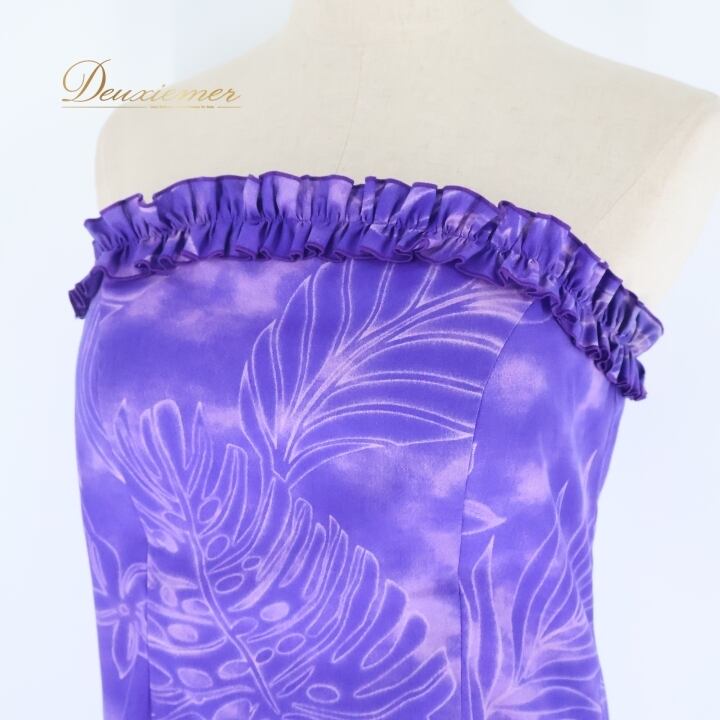 【美品 日本製 フラダンス衣装】パープル Paondor ワンピース ドレス 紫 美品 日本製 フラダンス衣装】パープル Paondor ワンピース ドレス 紫