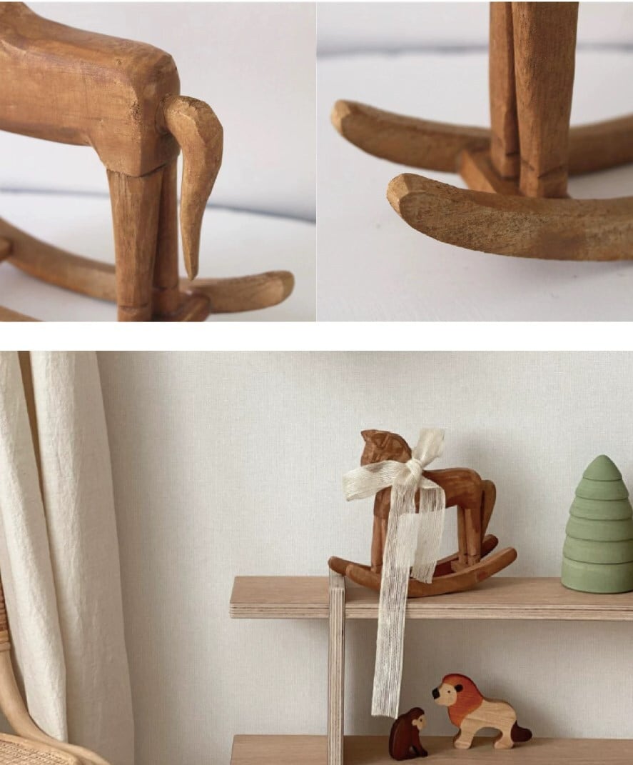 ディスプレイに♪リアルファーのお馬さんロッキングホース木馬