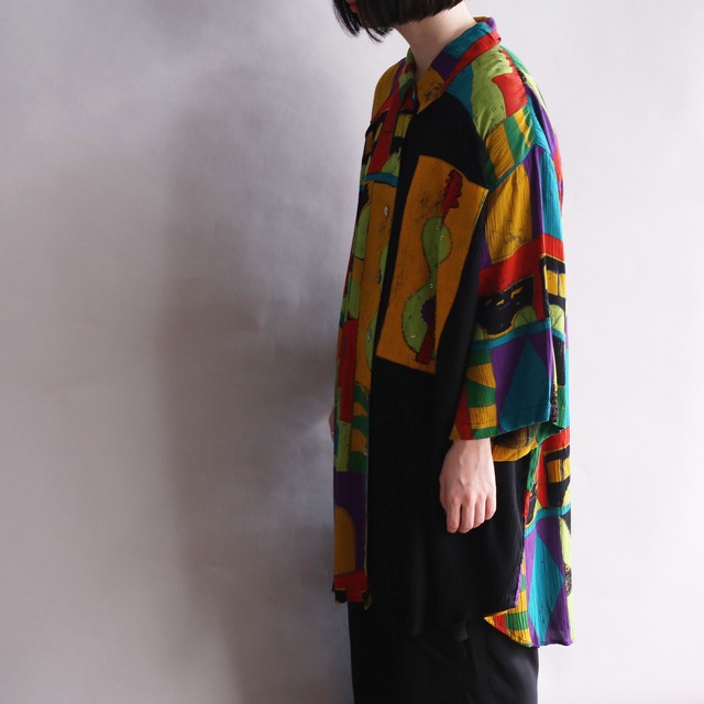  art pattern pleats design big  h/s shirt