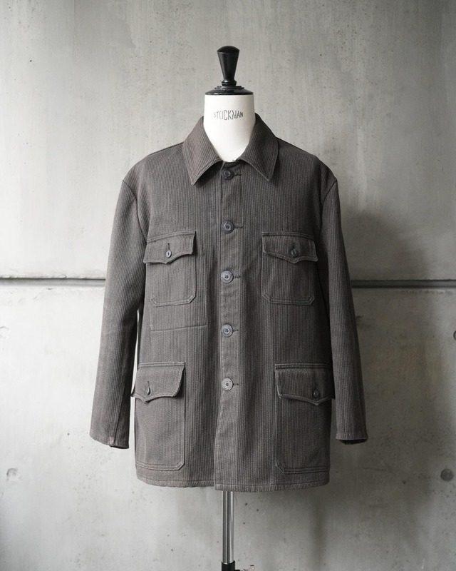 40s "FRENCH WORK" brown piqué hunting jacket