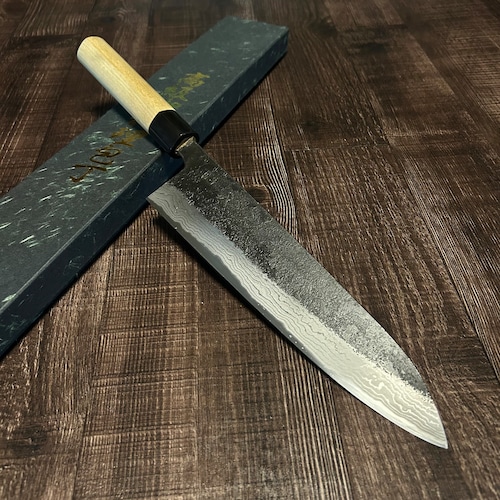 "Shuji Toyama"  Wagyuto 240mm Limited special specification Kuro Damascus Buffalo Magnolia Handle