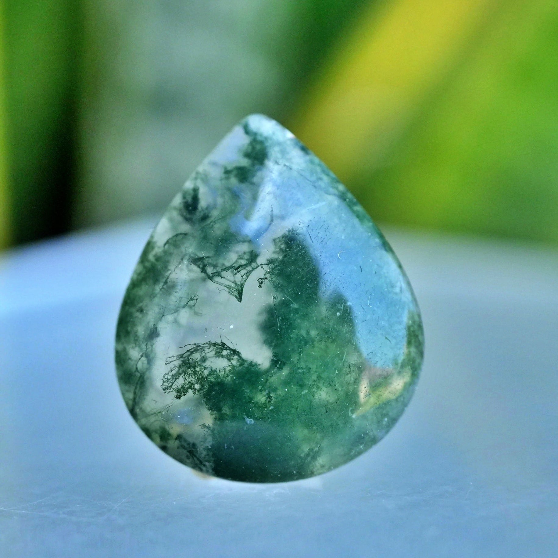 透明もずく★モスアゲート ルース カポジョンs1465