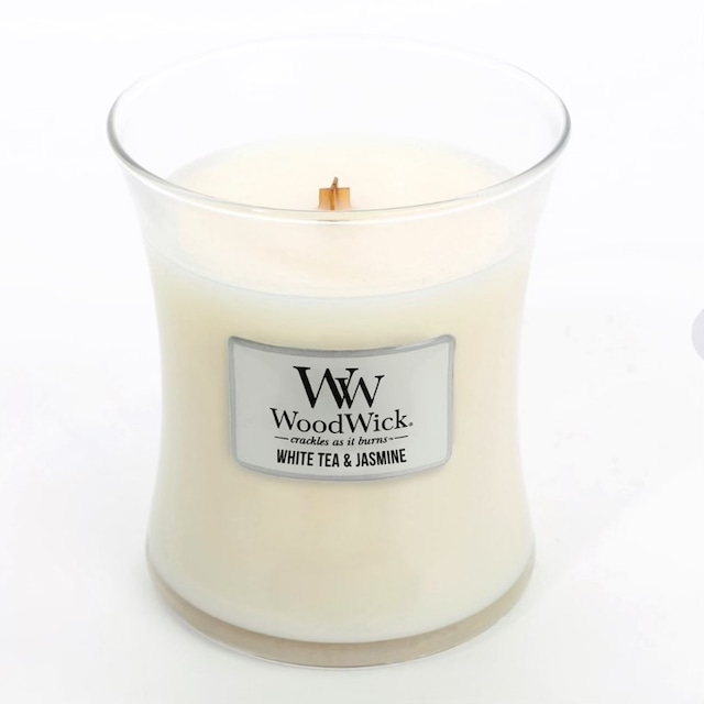 WoodWick ジャー「ホワイトティー＆ジャスミン」