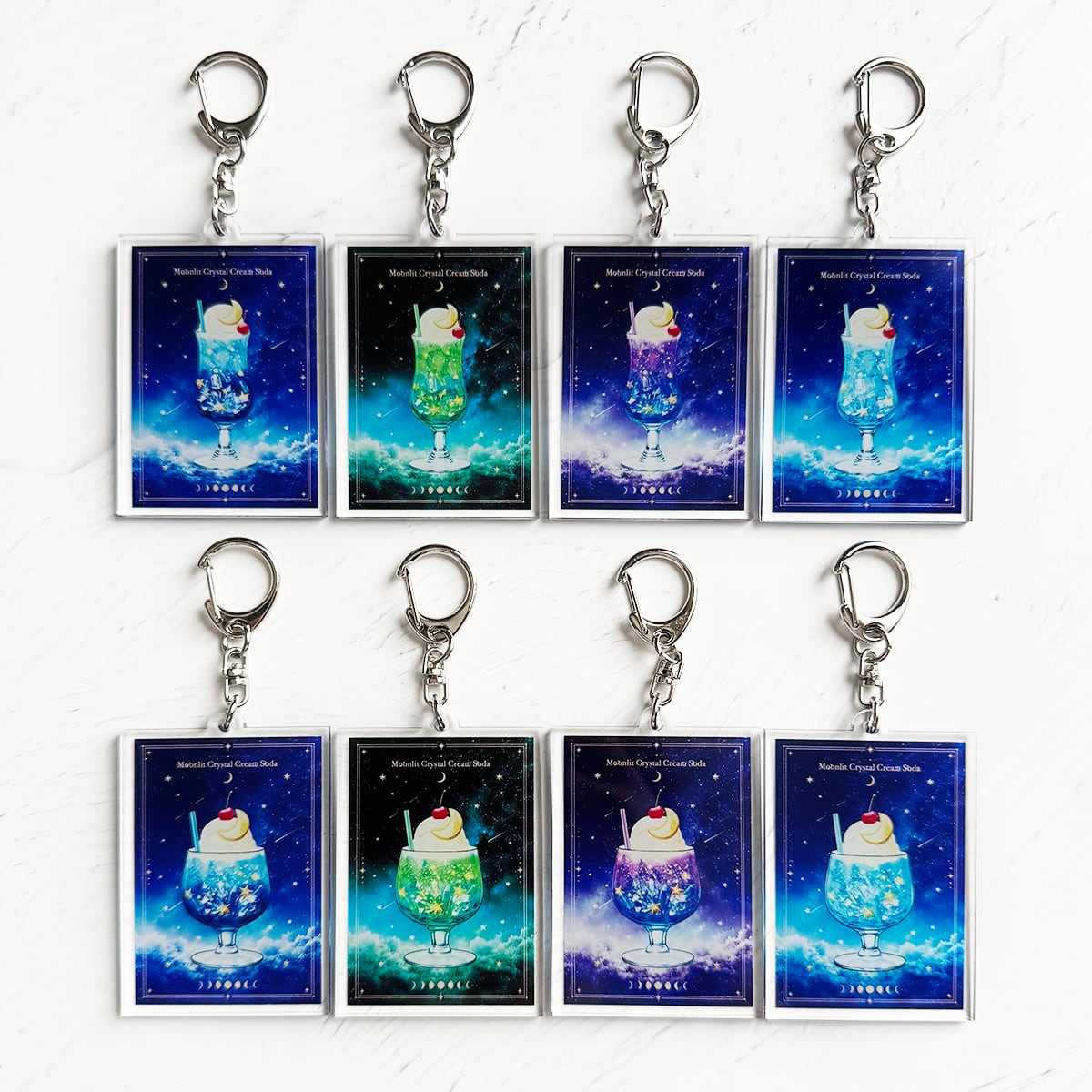 星空と鉱物のクリームソーダ アクリルキーホルダー | LALA CloveR.幻想