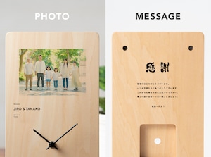【敬老の日】【写真立て】天然木のおしゃれなメモリアル置き時計【ウッドプリン トクロック】【送料無料】