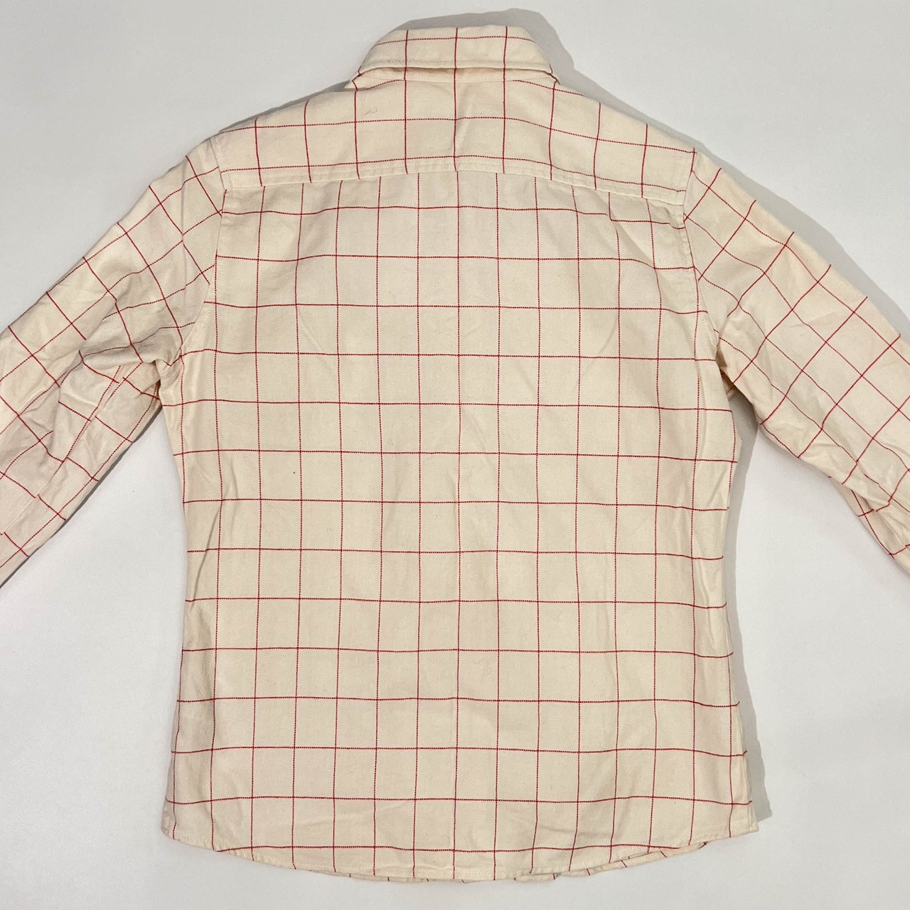 90s LACOSTE ラコステ チェック ワンポイント 長袖 ネルシャツ 38/レディース/ファブリカ