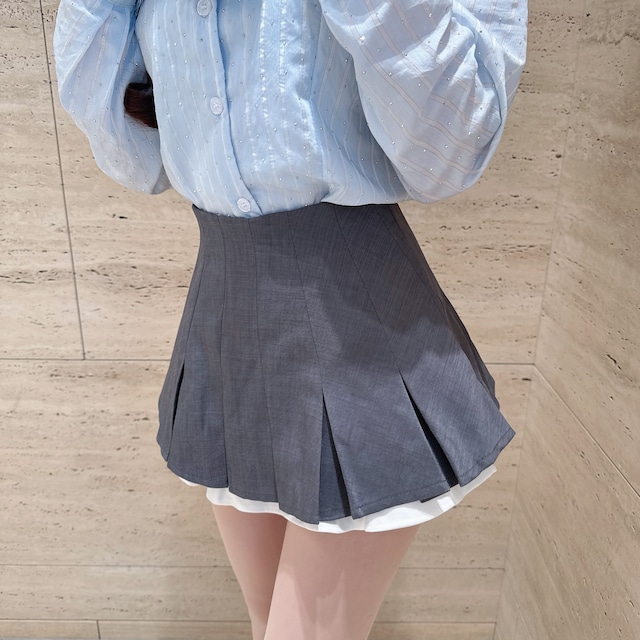 フリルデザインプリーツスカパン