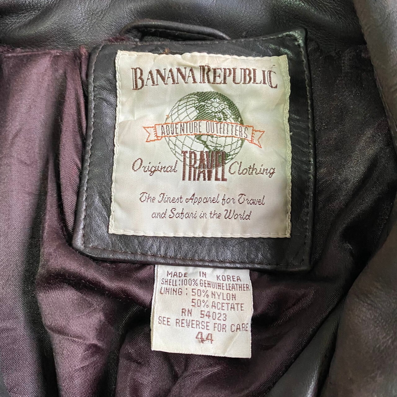 80年代 BANANA REPUBLIC TRAVEL バナナリパブリック レザーブルゾン
