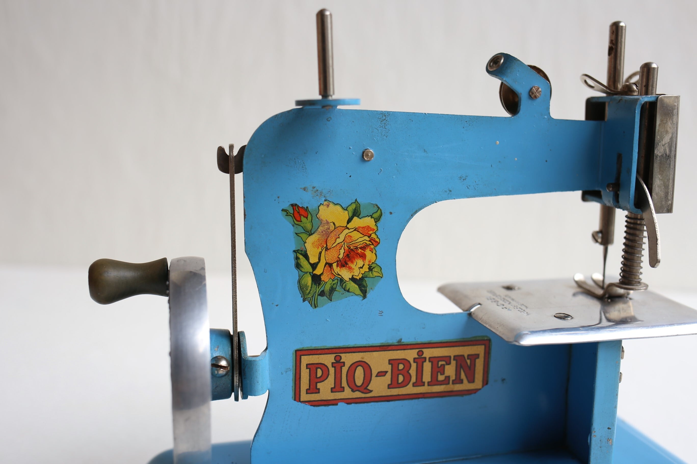 フランス アンティーク ヴィンテージ トイミシン PIQ-BIEN ブルー 箱