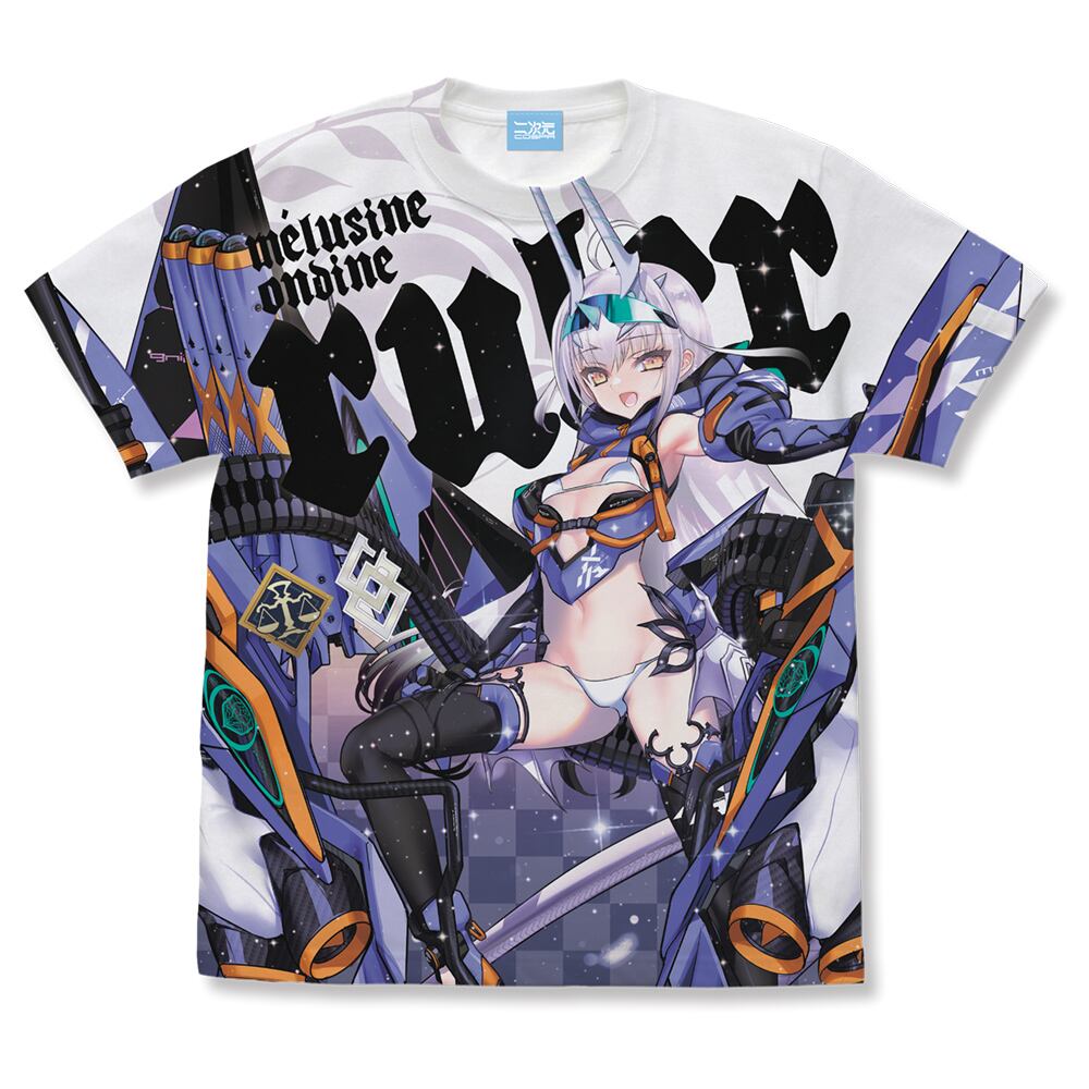 Fate/Grand Order ルーラー/メリュジーヌ・オンディーヌ フルグラフィックTシャツ/WHITE-S/M/L/XL