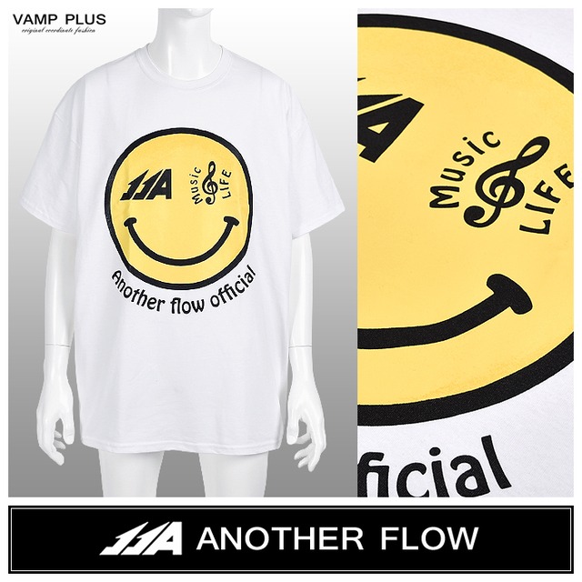 ANOTHER FLOW(アナザーフロー) ビッグ スマイルマーク Ｔシャツ ホワイト