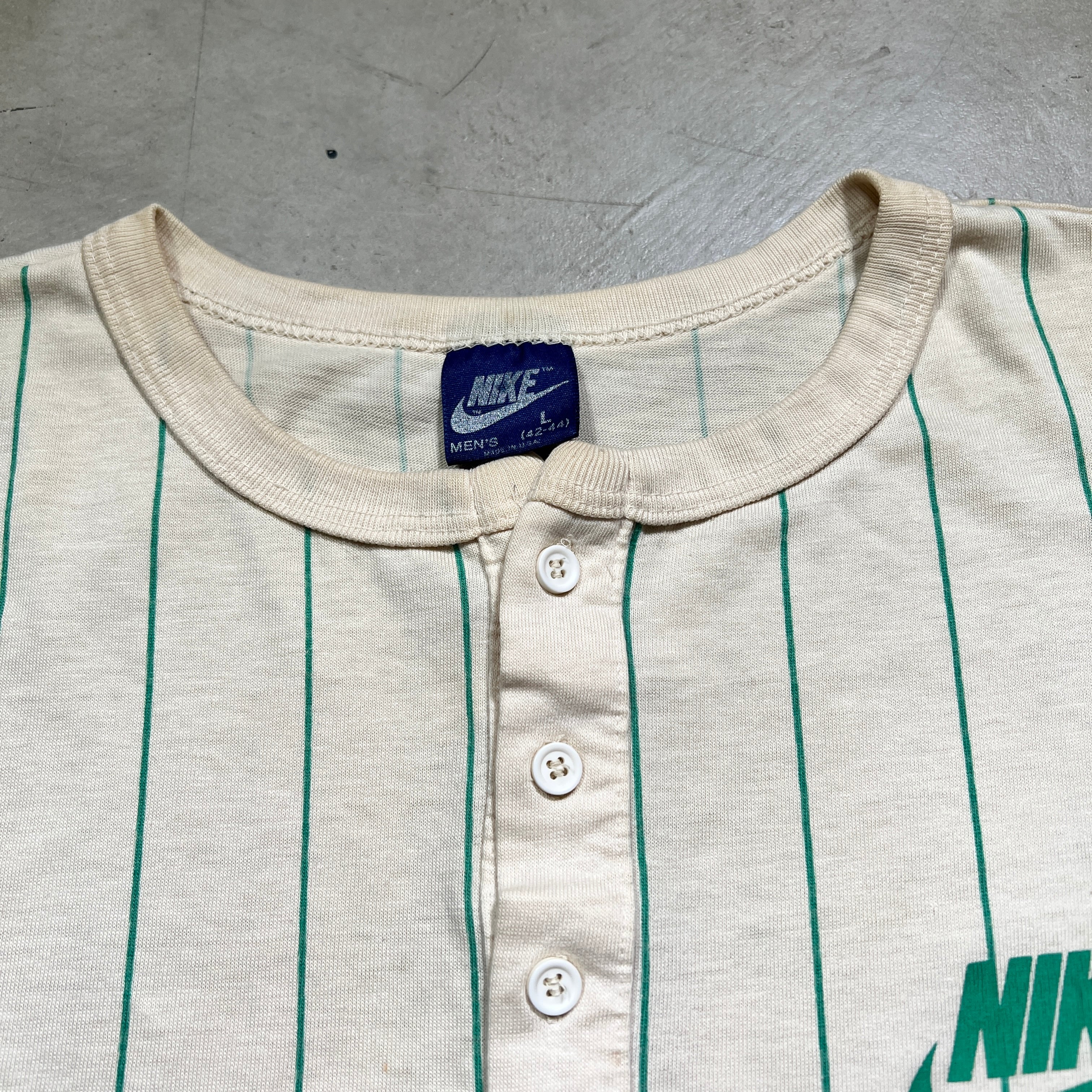 希少 オレンジタグ ナイキ NIKE 70s ヴィンテージ 7分袖TシャツネックV