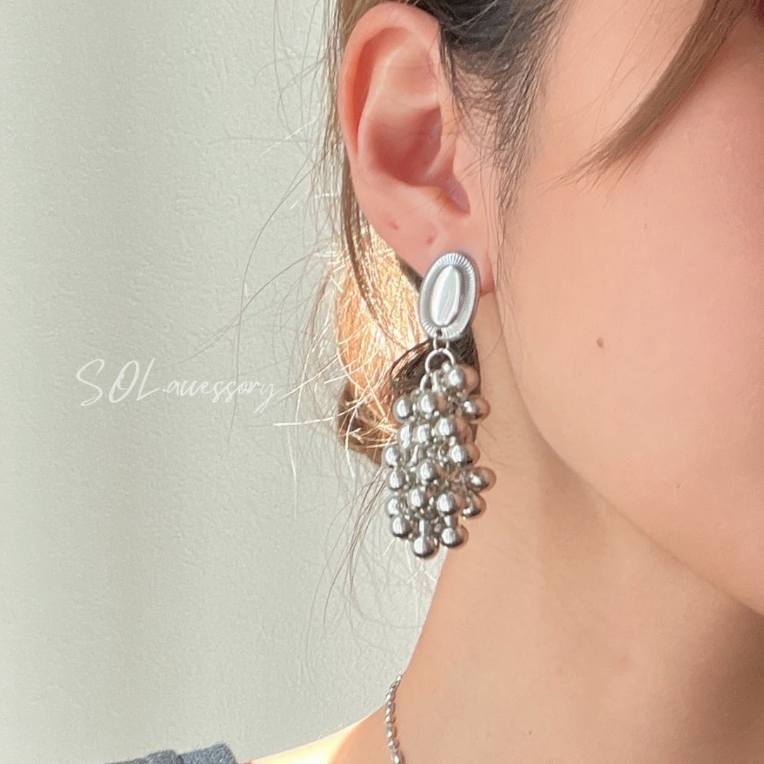2type たわわピアス ボールピアス ステンレス ボールチェーン コンチョ