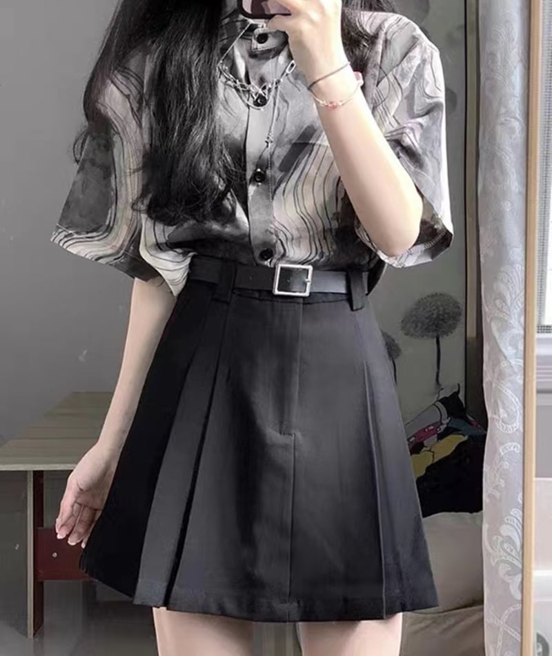 韓国 プリーツスカート シズニルック - ミニスカート
