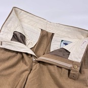 PAPAS ISLAND パパス ツータック タスマニア混 ウール パンツ LL/ベージュ メンズ