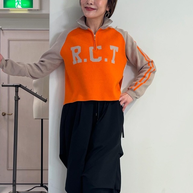 アヤン ayane　ｼｮｰﾄ丈ﾛｺﾞﾆｯﾄ  Delivery10月上