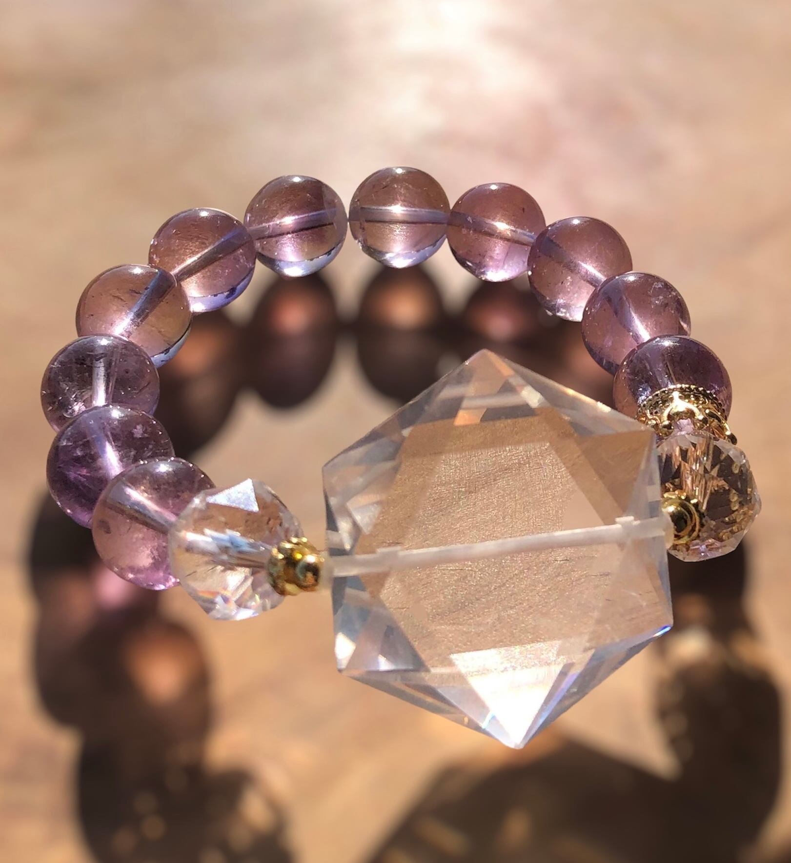 六芒星水晶×アメトリン×水晶ブレスレット 〜宇宙からのエネルギー 