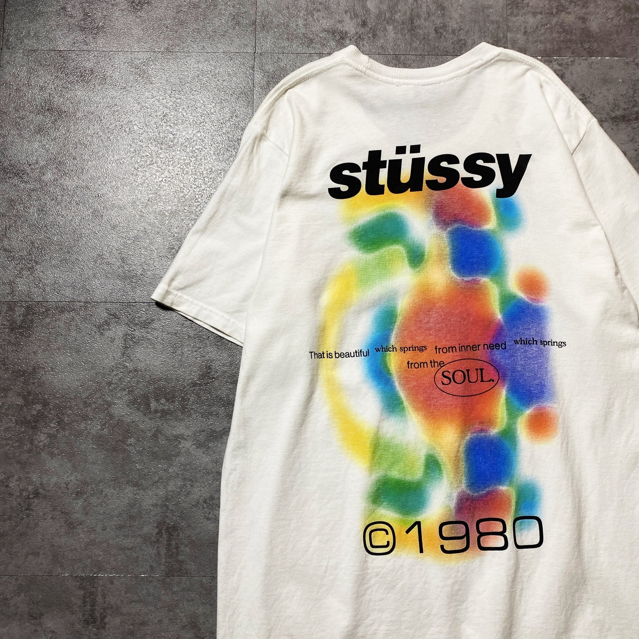 stussy ステューシー アートグラフィック バックプリント ホワイト 白