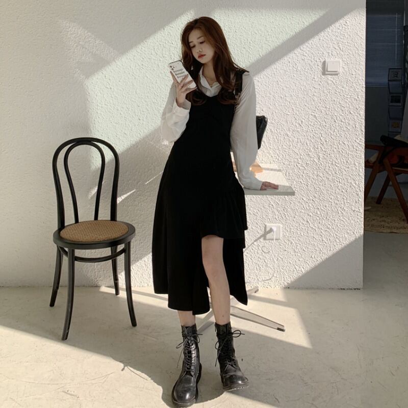 ドレス ブラックスカート スプリングAライン 春物 YY-ファッション37083362239