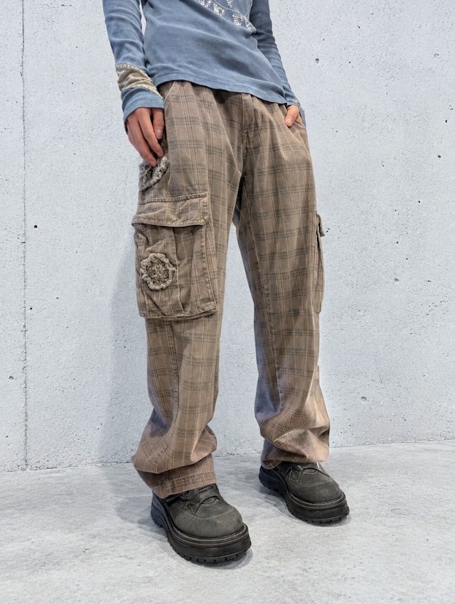 "Y2K" check cargo pants