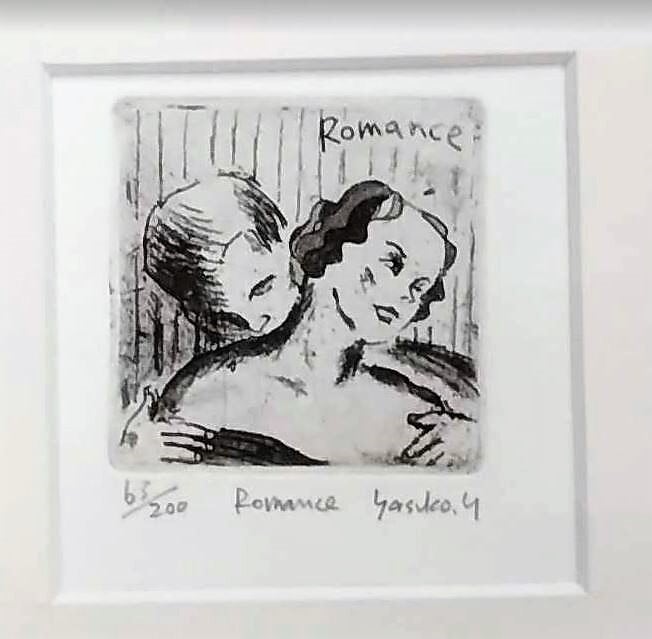 山岡康子「Romance」額装品 銅版画 63/200 額縁外寸16.5x16.5x2 山岡康子「Romance」額装品 銅版画 63/200 額縁外寸16.5x16.5x2
