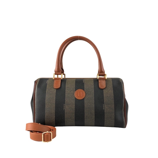 FENDI フェンディ ペカン ショルダーバッグ ブラウン PVC レザー 2way ミニボストン vintage ヴィンテージ オールド bcg8zs