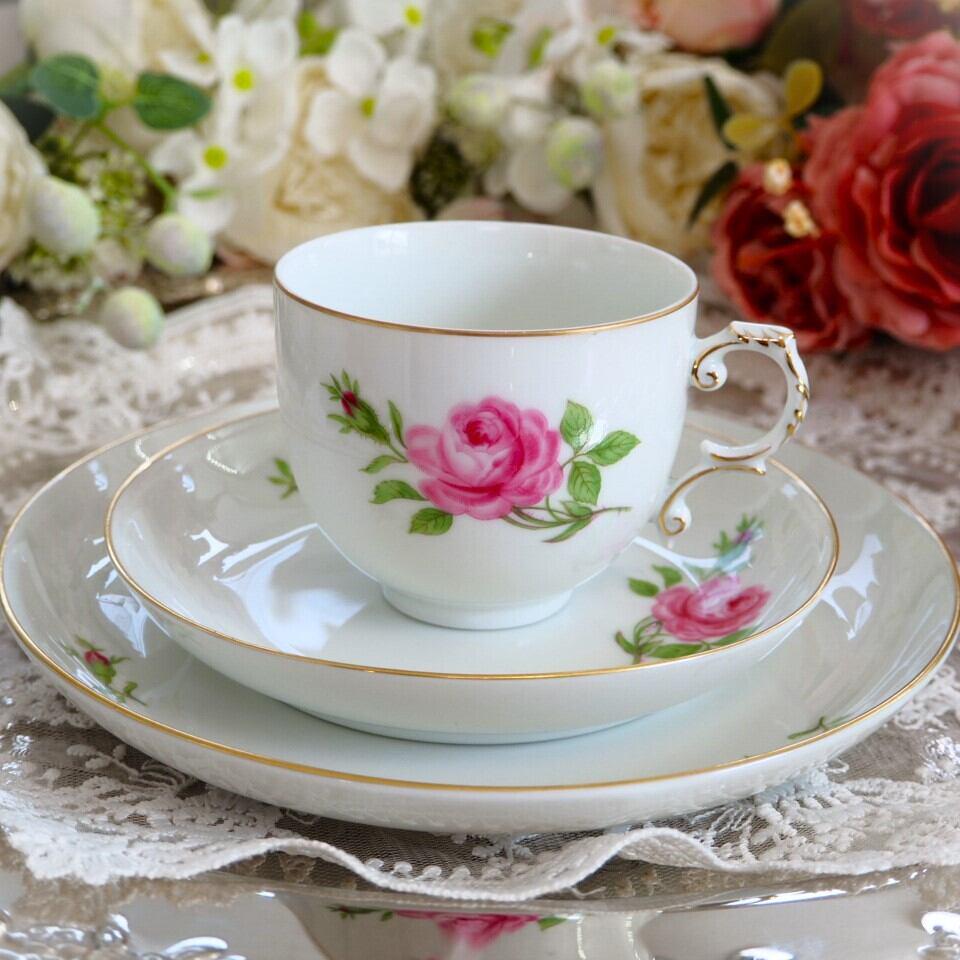 ババリア食器 あかい トリオ ポンパドール 