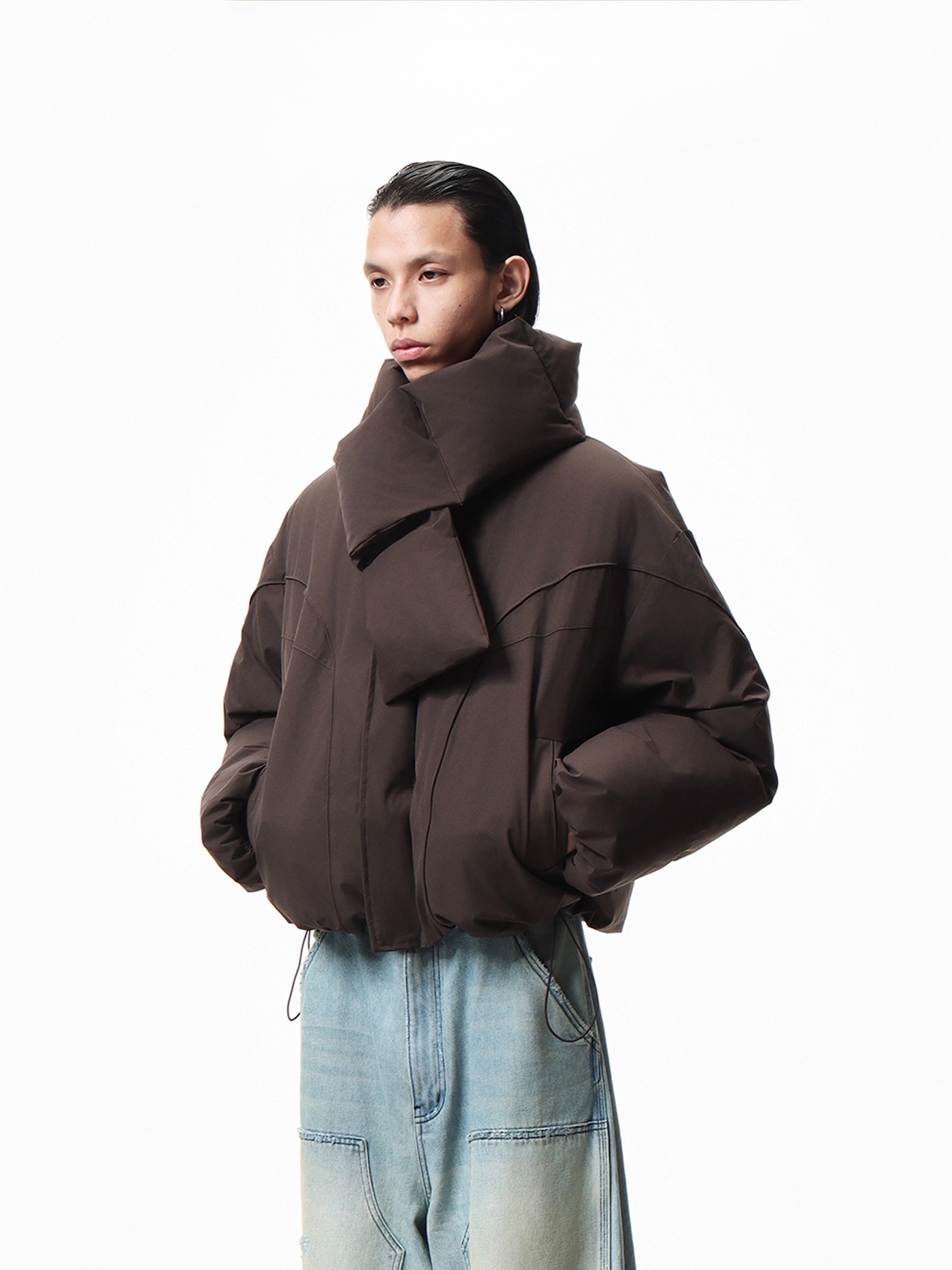 BOOGOOVOGUE Scarf Collar Puffer Jacket