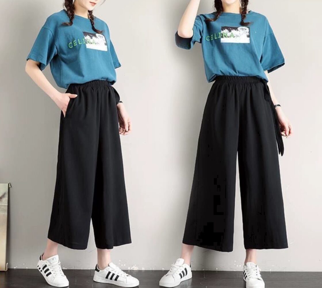 ボトムス パンツ ワイドパンツ クロップド丈 プリーツ ポケット ハイ 