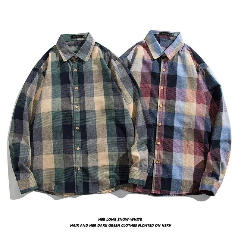 メンズ用トップス・ゆとり・シャツ・長袖・気質・原宿風・M~3XL 2色
