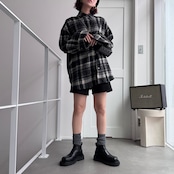 【予約:9月末入荷予定】フランネルbigカフスオーバーSH/ブラック