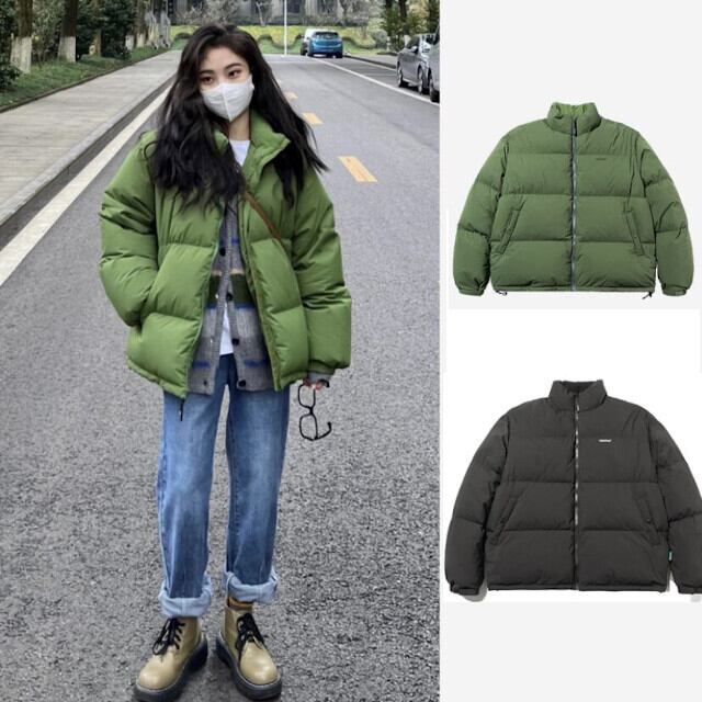 ダウンジャケット レディース アウター 防寒 あったか オーバーシルエット アウトドア おしゃれ カジュアル 大人 こなれ感 シンプル グリーン/ブラック/ホワイト S/M/L/XL