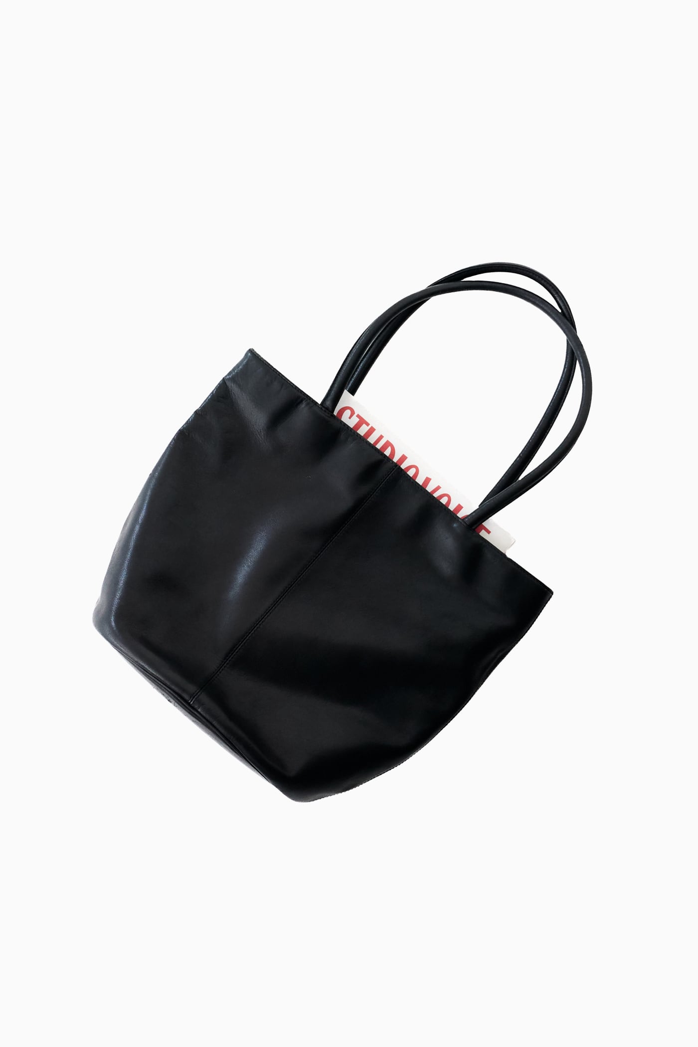 90s サザビー製 agnès b. VOYAGE BLACK LEATHER TOTE BAG | Reben