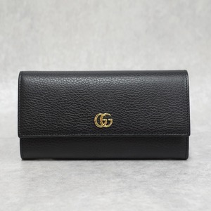 GUCCI グッチ 456116 レザー ロングウォレット　ブラック