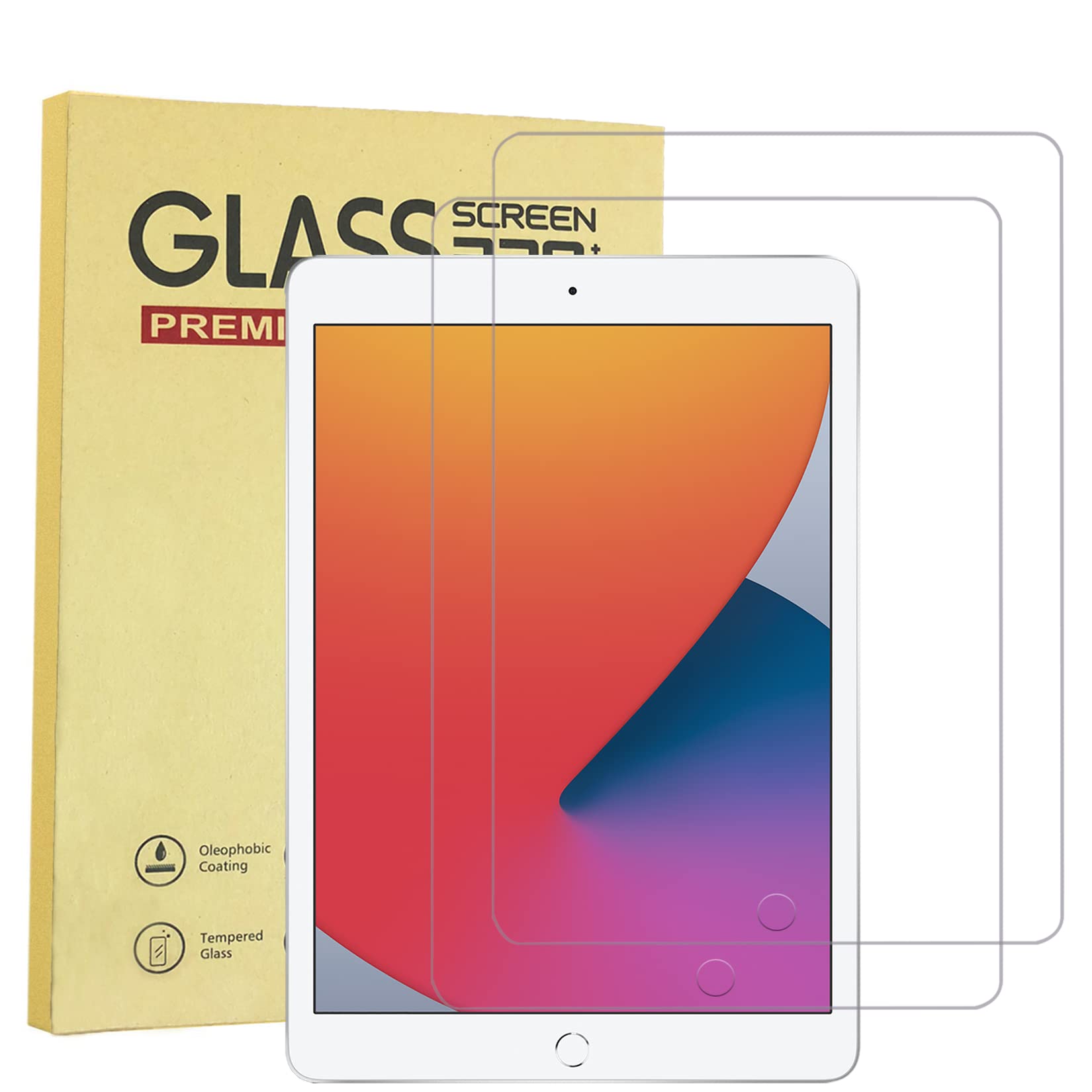 【2枚セット】 iPad 9.7 ガラスフィルムiPad Air/Air2/Pro9.7用 (第6/5世代/2018/2017) 液晶保護フィルム 飛散防止 指紋防止 気泡防止 高透過率 撥水撥油 強靭9H 自动吸着