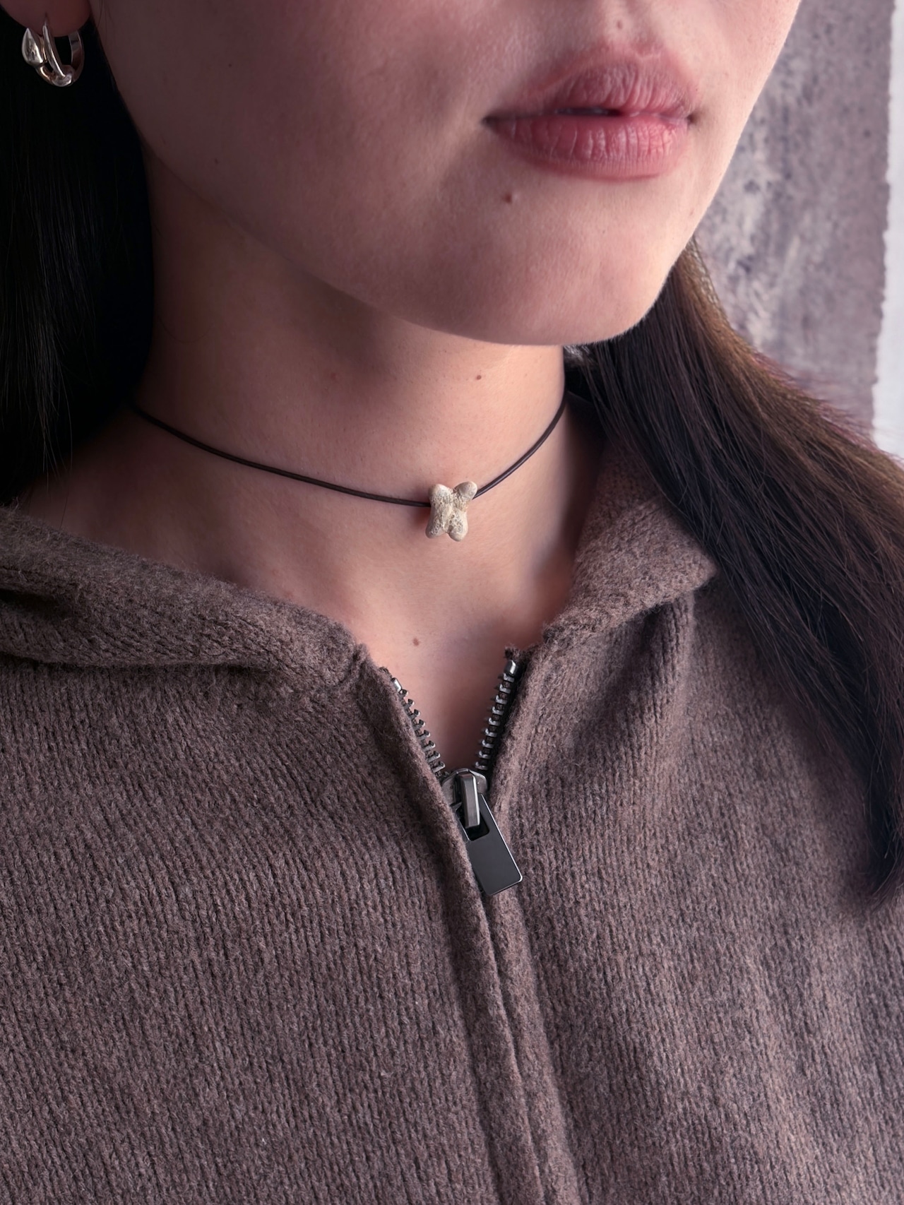 Noi × Bababa／ceramics charm necklace short