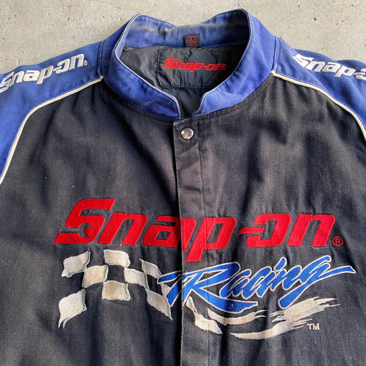 SNAP-ON 企業ロゴ 刺繍 コットン レーシングジャケット メンズXL相当 