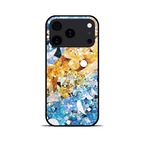 泡沫 - 和風 角丸型 強化ガラスiPhoneケース