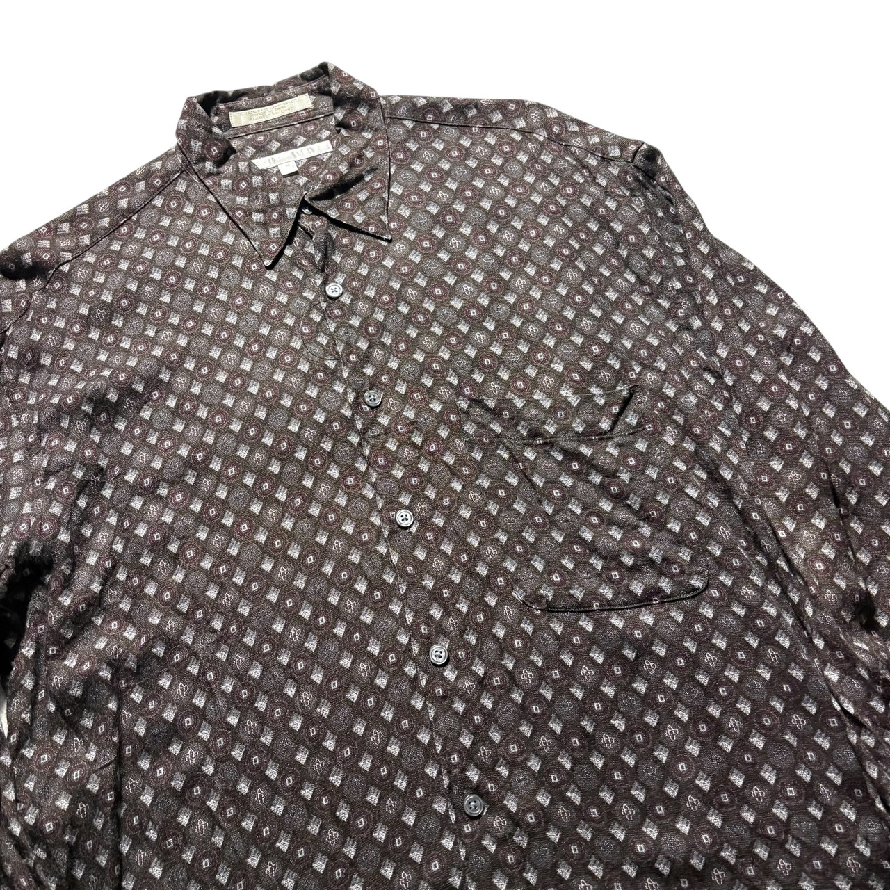 PERRY ELLIS small pattern rayon shirt