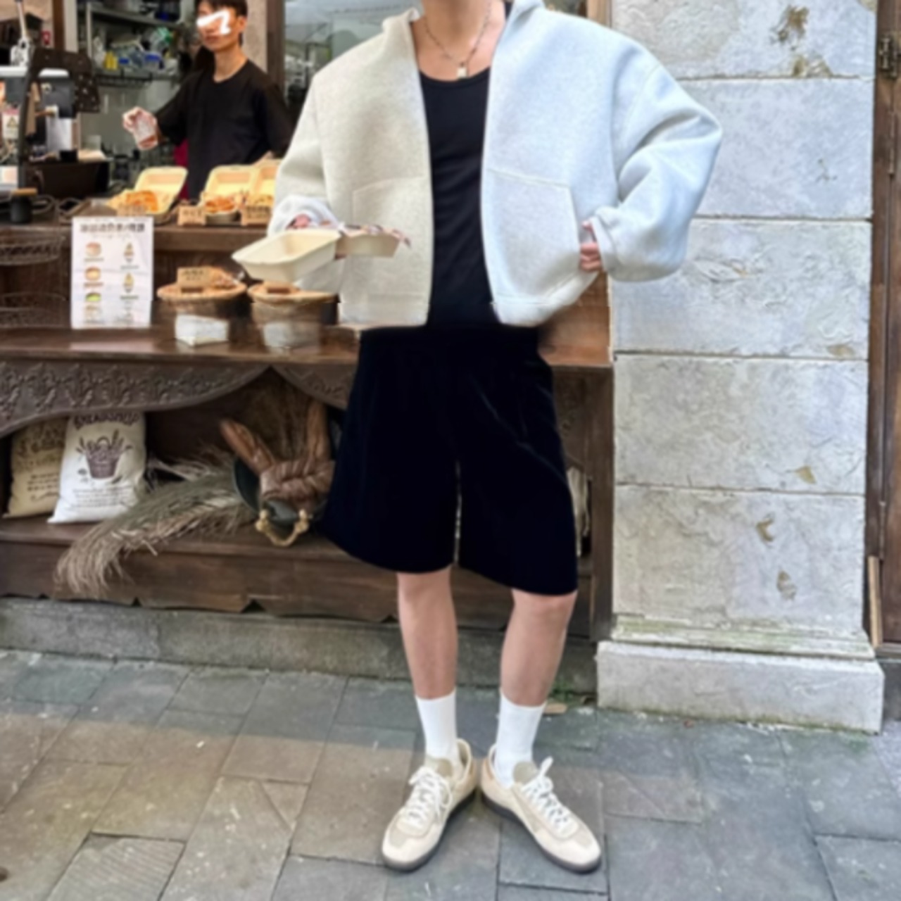 ボリューミードロップショルダーモードパーカー　0855