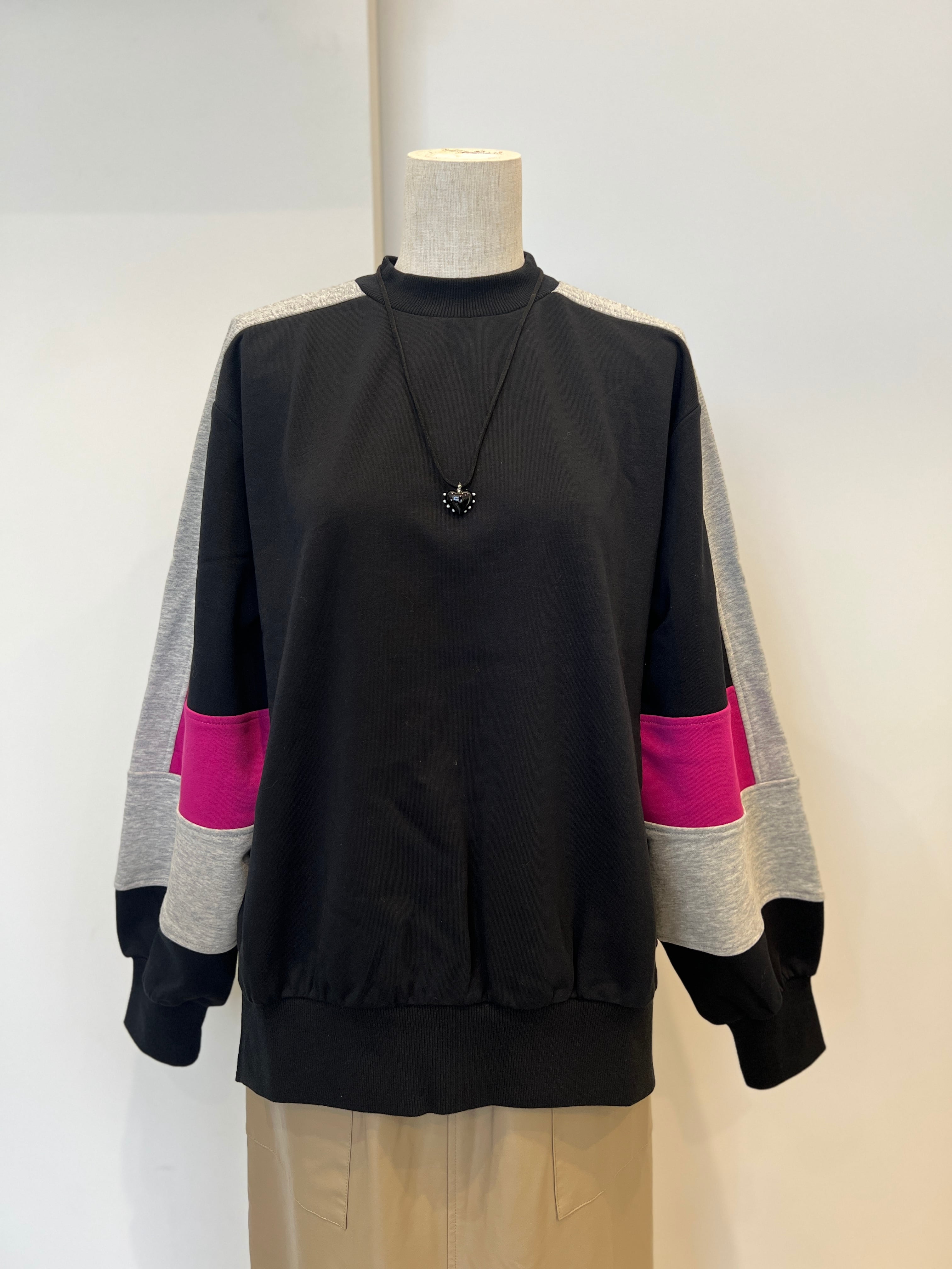 【DONA MARIE】ブロックカラー配色スウェット　145017