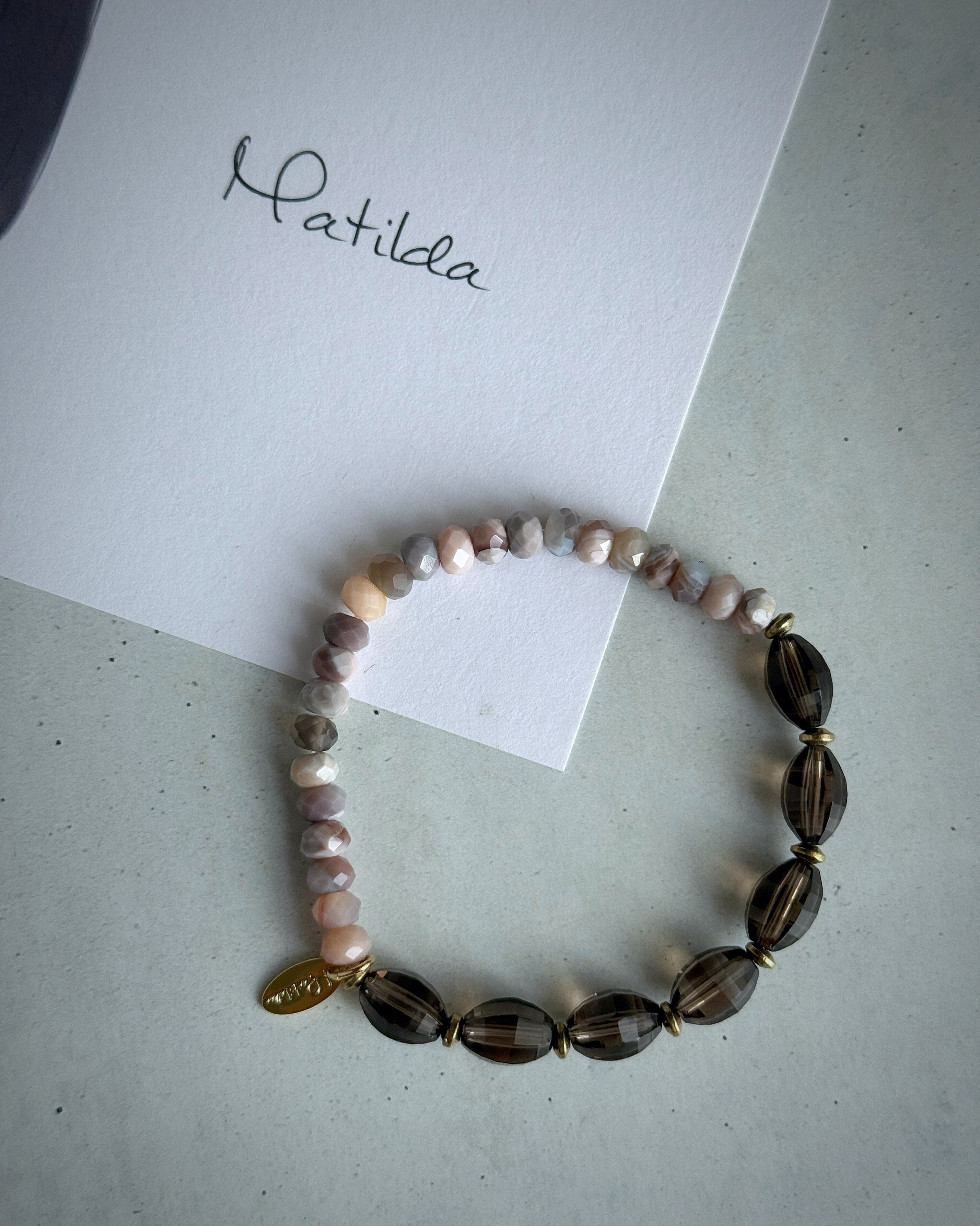 【再販】bicolor bracelet(スモーキークォーツ×ボツワナアゲート)