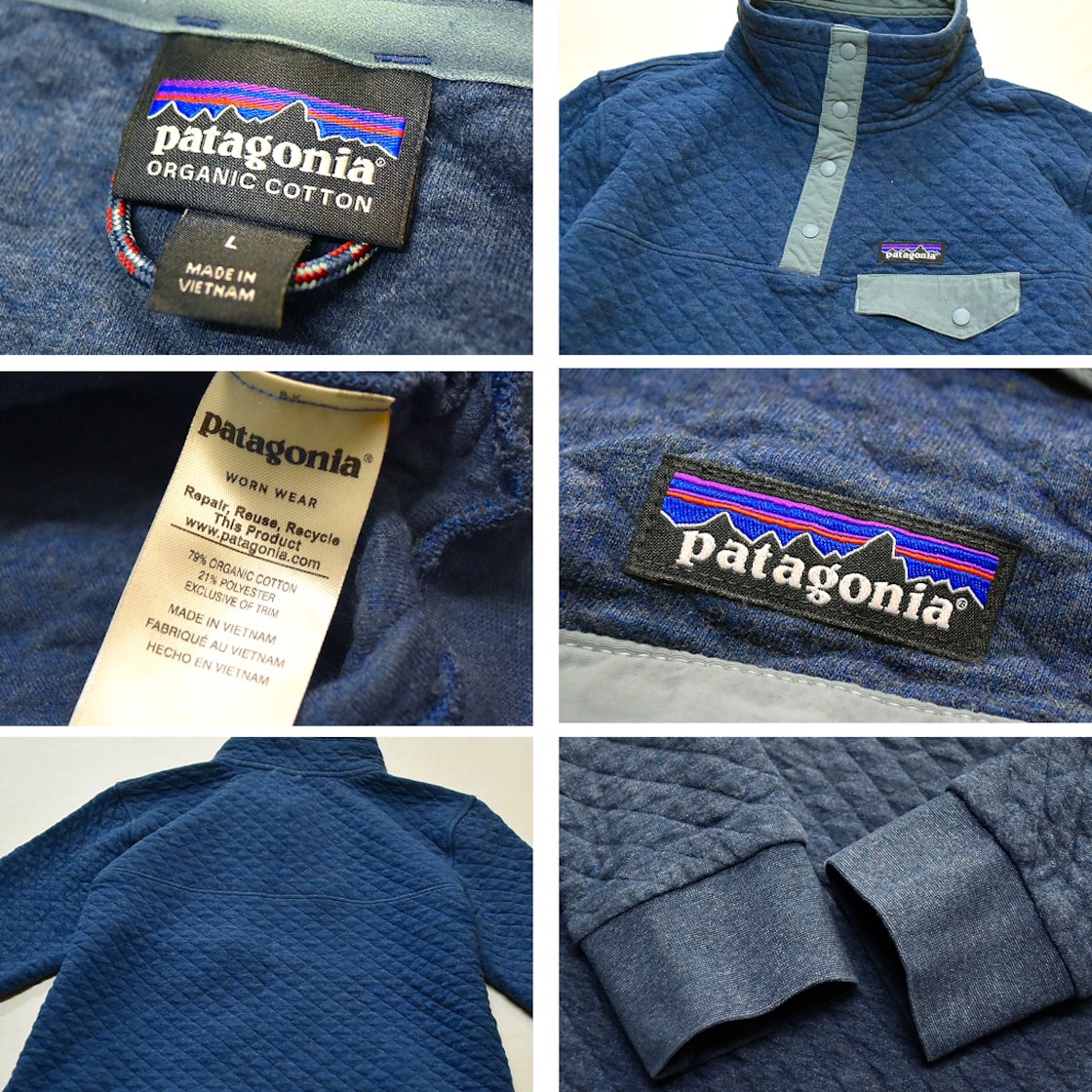 1点物◇パタゴニアPatagonia紺キルティングスウェット古着メンズ