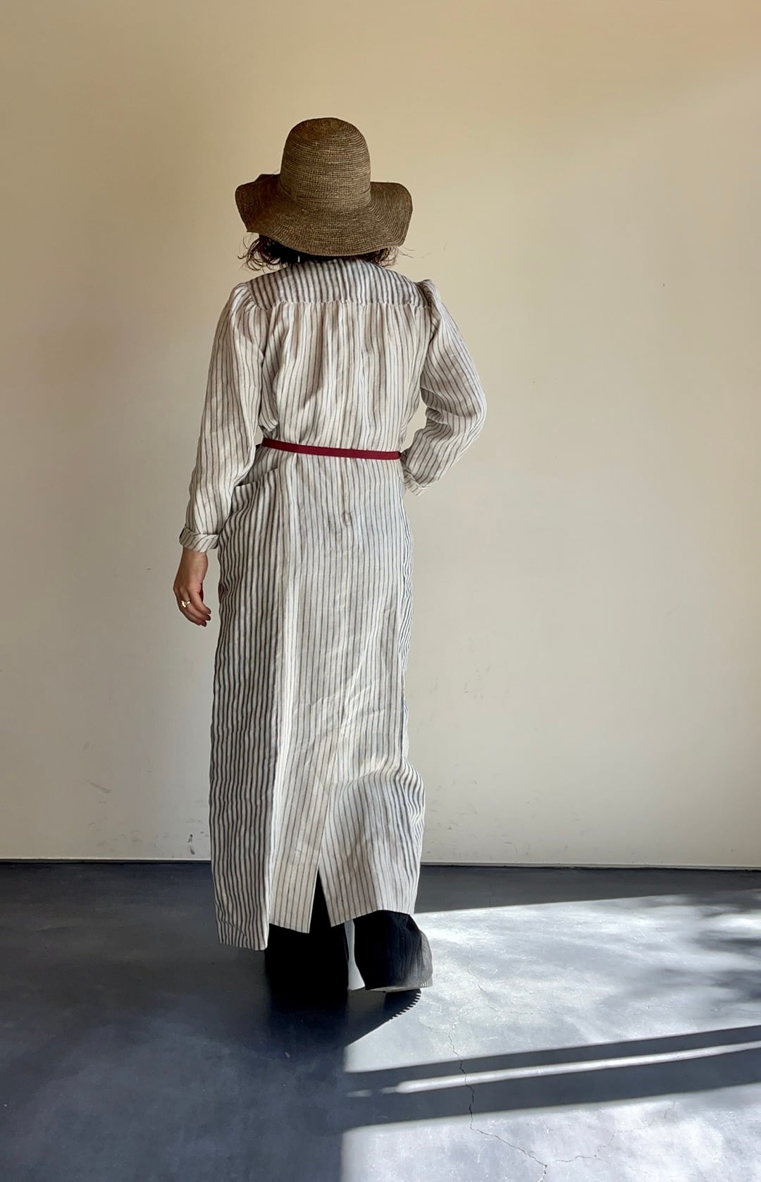 Nigel cabourn woman Linen stripe dress | mambo ladys