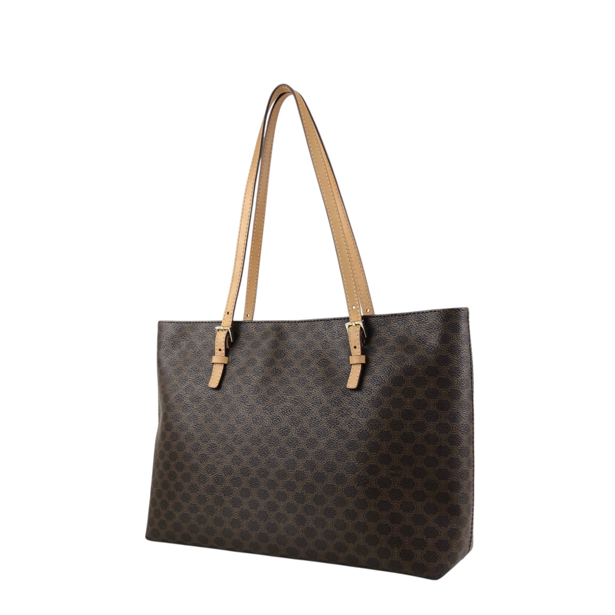 CELINE セリーヌ マカダム ハンドバッグ ブラウン PVC トート CELINE セリーヌ マカダム ハンドバッグ ブラウン PVC トート