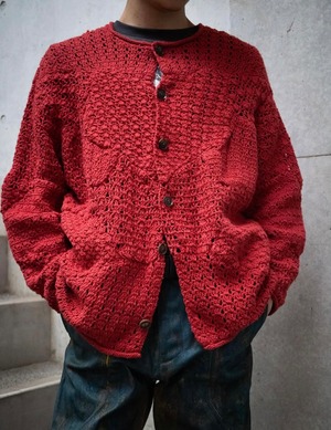 STEAF /  HAND MADE PATCHWORK NET CARDIGAN