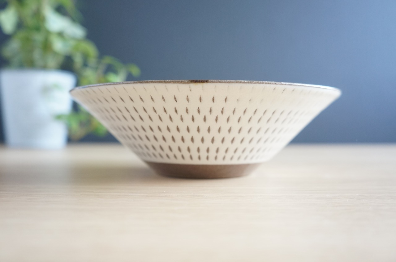 小石原焼 まるた窯 5.5寸鉢 三彩とびかんな 【30-4】