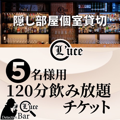 【web限定】隠し部屋貸切120分飲み放題 -５名様用-