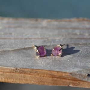 amethyst gold earring